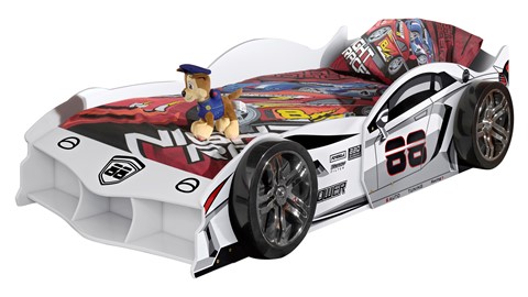 Bed Max raceauto, wit