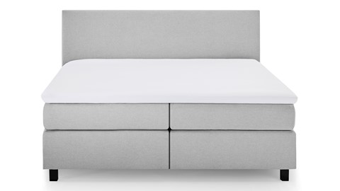 Boxspring Autentik Tunn vlak met gestoffeerd matras, light grey