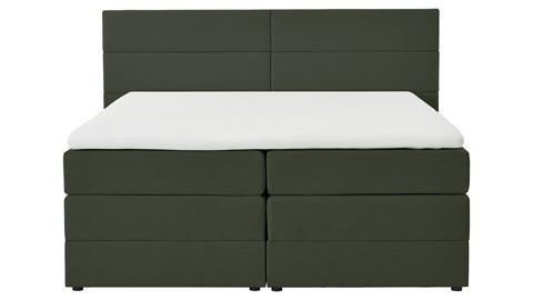 Opbergboxspring Pearl vlak met gestoffeerd matras, hunter