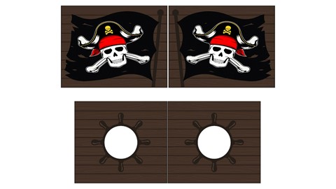 Gordijnen Caribian pirates Pino/Scott, bruin