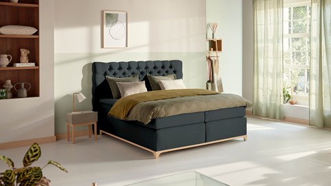 Boxspring Unik Elit vlak met gestoffeerd matras, anthracite