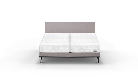 Boxspring Viggo vlak met Silver Pocket Deluxe Foam matras, oakland grijs