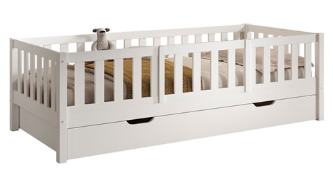 Kajuitbed Dallas met slaaplade en uitvalbeveiliging, wit