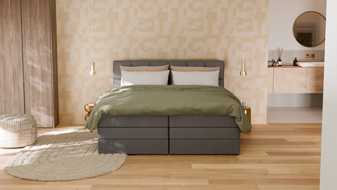 Opbergboxspring Jade - Linen touch, dark grey