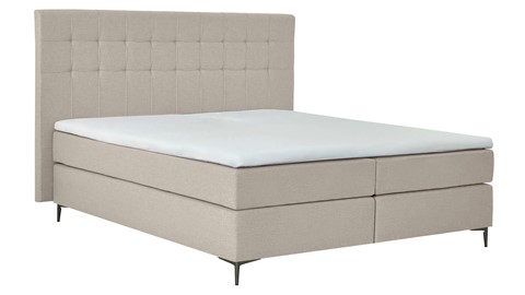 Boxspring Jade vlak met gestoffeerd matras, khaki