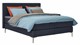 Boxspring Emerald vlak met gestoffeerd matras, navy