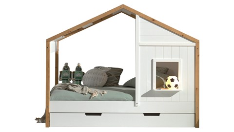 Huisbed 91 met slaaplade Babs, wit