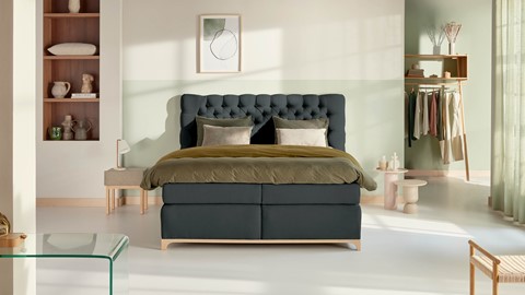 Boxspring Unik Elit vlak met gestoffeerd matras, anthracite