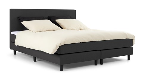 Boxspring Bellino vlak met gestoffeerd matras, donkergrijs