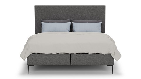 Boxspring Emerald met Silver Pocket Deluxe Foam matras, dark grey