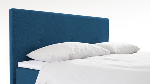 Boxspring Invito vlak met gestoffeerd matras, blauw