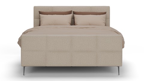 Boxspring Crystal linen touch vlak met gestoffeerd matras, beige