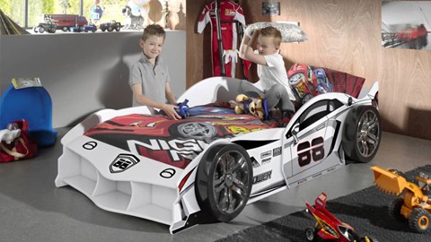 Bed Max raceauto, wit