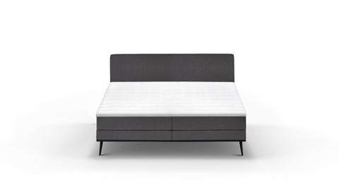 Boxspring Viggo vlak met gestoffeerd matras, towel antraciet