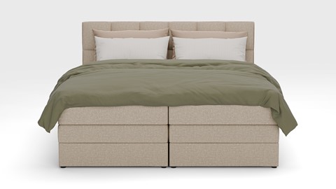 Opbergboxspring Jade - Linen touch, beige