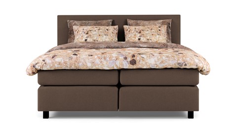 Boxspring Autentik Kurbat vlak met gestoffeerd matras, cappuccino