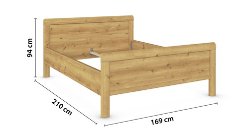 Bed Elba, rustiek eiken
