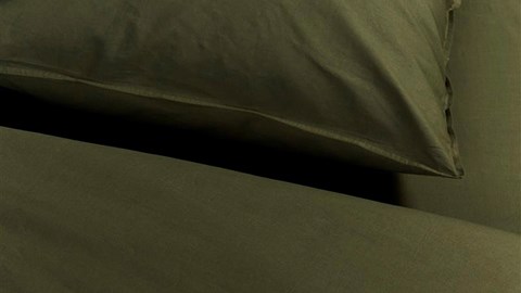 Dekbedovertrek Cotton Uni, olive green