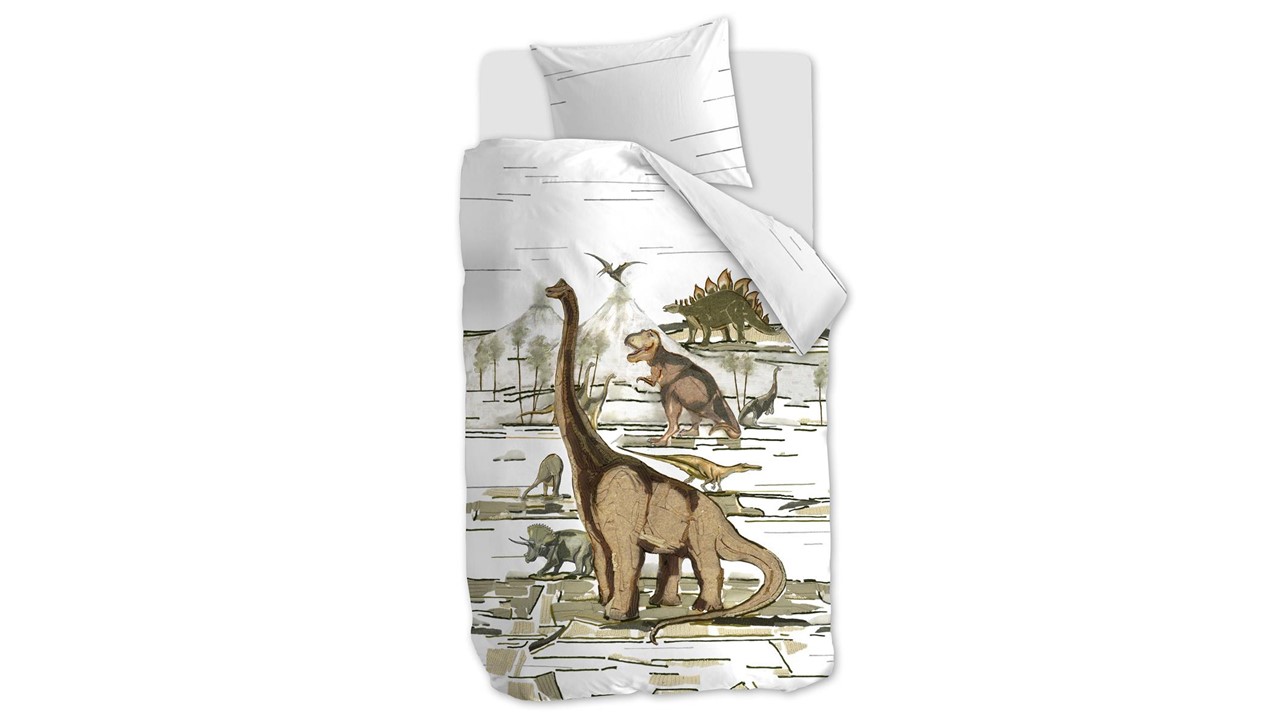 Snoozing Dinosaur housse de couette - 1-personne (140x200/220 cm 1 taie) - 1 stuk (60x70 cm