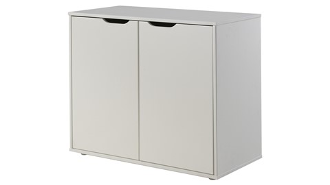 Halfhoogslaper Pino met commode 4 laden, commode 2 deuren, hangtablet en bureau, wit