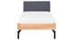 Bed Sky beuken met hoofdbord stof en poot metaal, beuken stof grijs