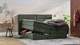 Opbergboxspring Pearl vlak met gestoffeerd matras, hunter