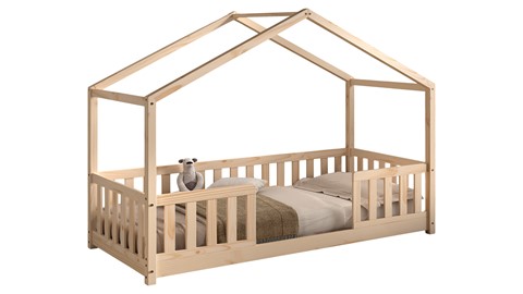 Kajuitbed Dallas als huis met slaaplade, natuur