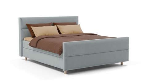 Boxspring Mica - Soft touch, light blue
