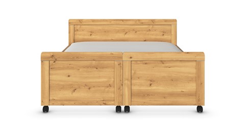 Bed Elba uitrijdbaar, rustiek eiken