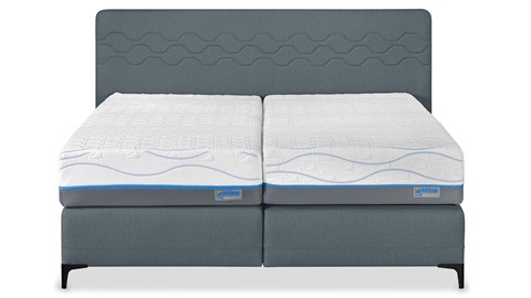 Boxspring Supreme Curves vlak met Slow Motion 2 matras, sky