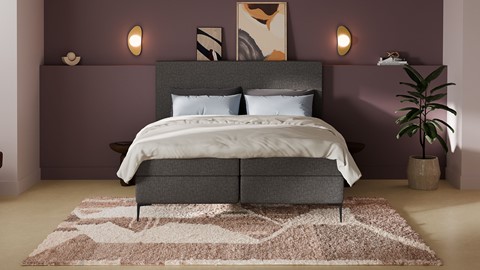 Boxspring Emerald - Linen touch, dark grey