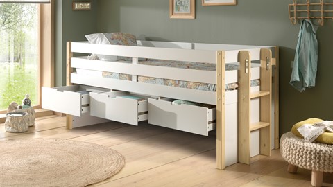Kajuitbed Magrit met 3 laden, naturel