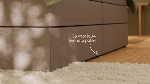 Opbergboxspring Jade - Matte leather, taupe