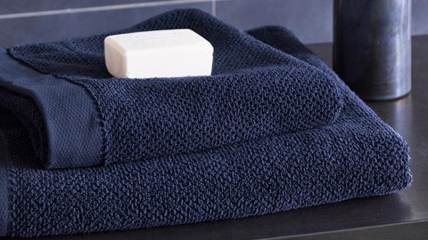 Handdoek Connect Organic Uni, blauw