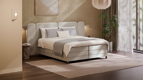 Elektrische boxspring Ridge - Wool look, natural