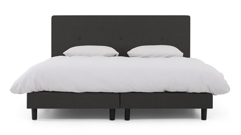 Boxspring Invito vlak met Bridge matras, donkergrijs