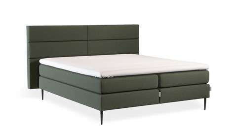 Boxspring Pearl vlak met gestoffeerd matras, hunter