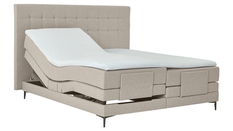 Boxspring Jade verstelbaar met gestoffeerd matras, khaki