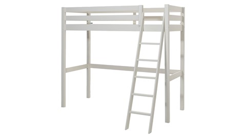 Hoogslaper Pino mezzanine met boekenkast, wit