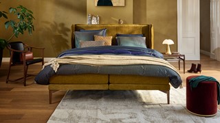 Bed Element Vivid met gestoffeerde matrassen en Cool Motion topper