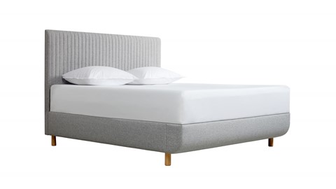 TEMPUR® Bed Arc met hoofdbord Vertical, vlakke schotelbodem en Pro matrassen, Stone