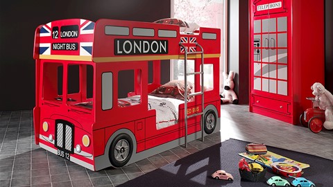 Stapelbed London bus, rood