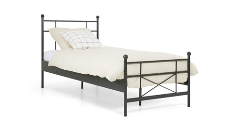 Bed Milano 1-persoons, antraciet