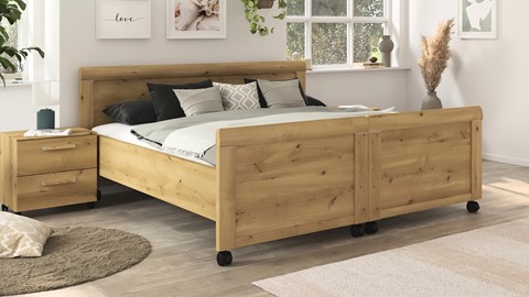 Bed Elba uitrijdbaar, rustiek eiken