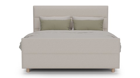 Boxspring Mica soft touch verstelbaar met gestoffeerd matras, beige
