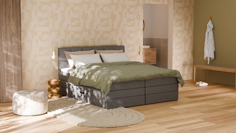Opbergboxspring Jade - Linen touch, dark grey