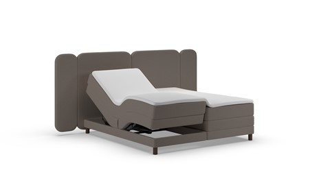 Elektrische boxspring Ridge - Wool look, dark grey