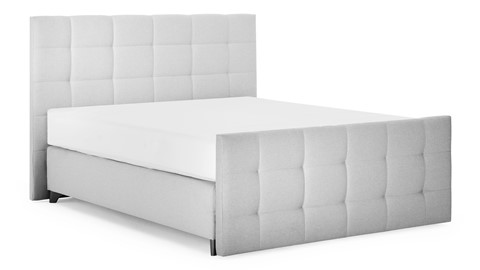 Boxspring Unik Varje vlak met Vildar Royal matras, light grey