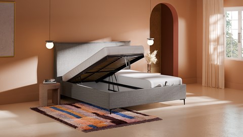 Opbergbed Morgan - Pure touch, zinc