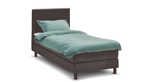 Box Ambra vlak met gestoffeerd matras, donkergrijs
